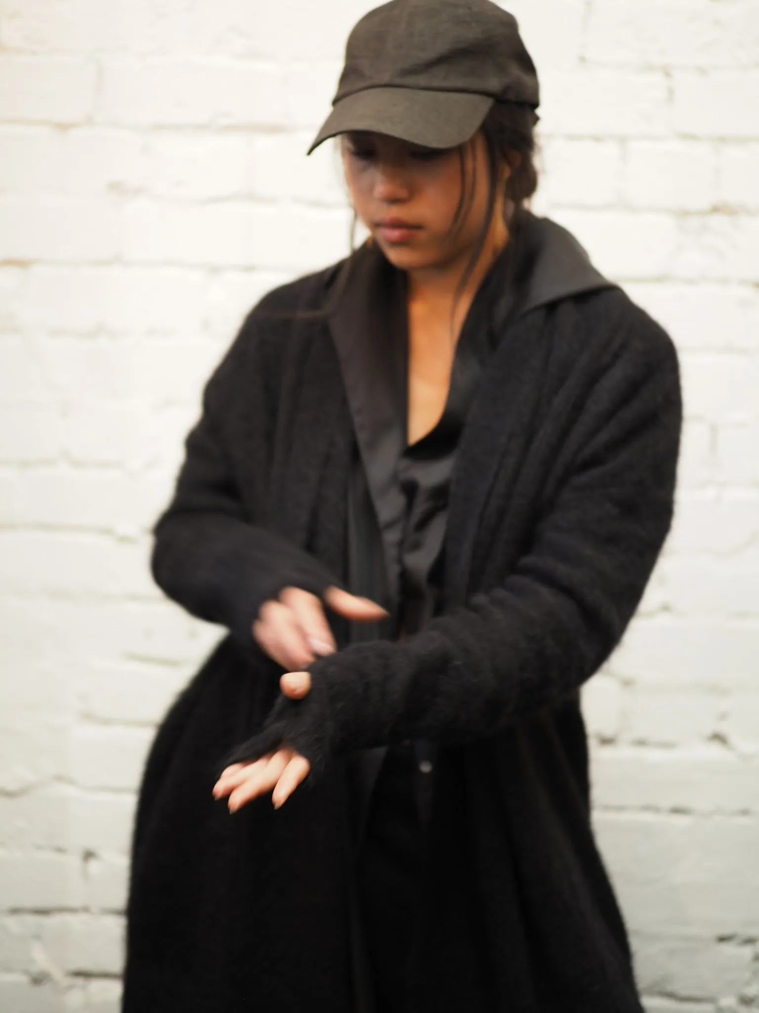 Shawl collar Luxe cardi (Alpaca) -Charcoal