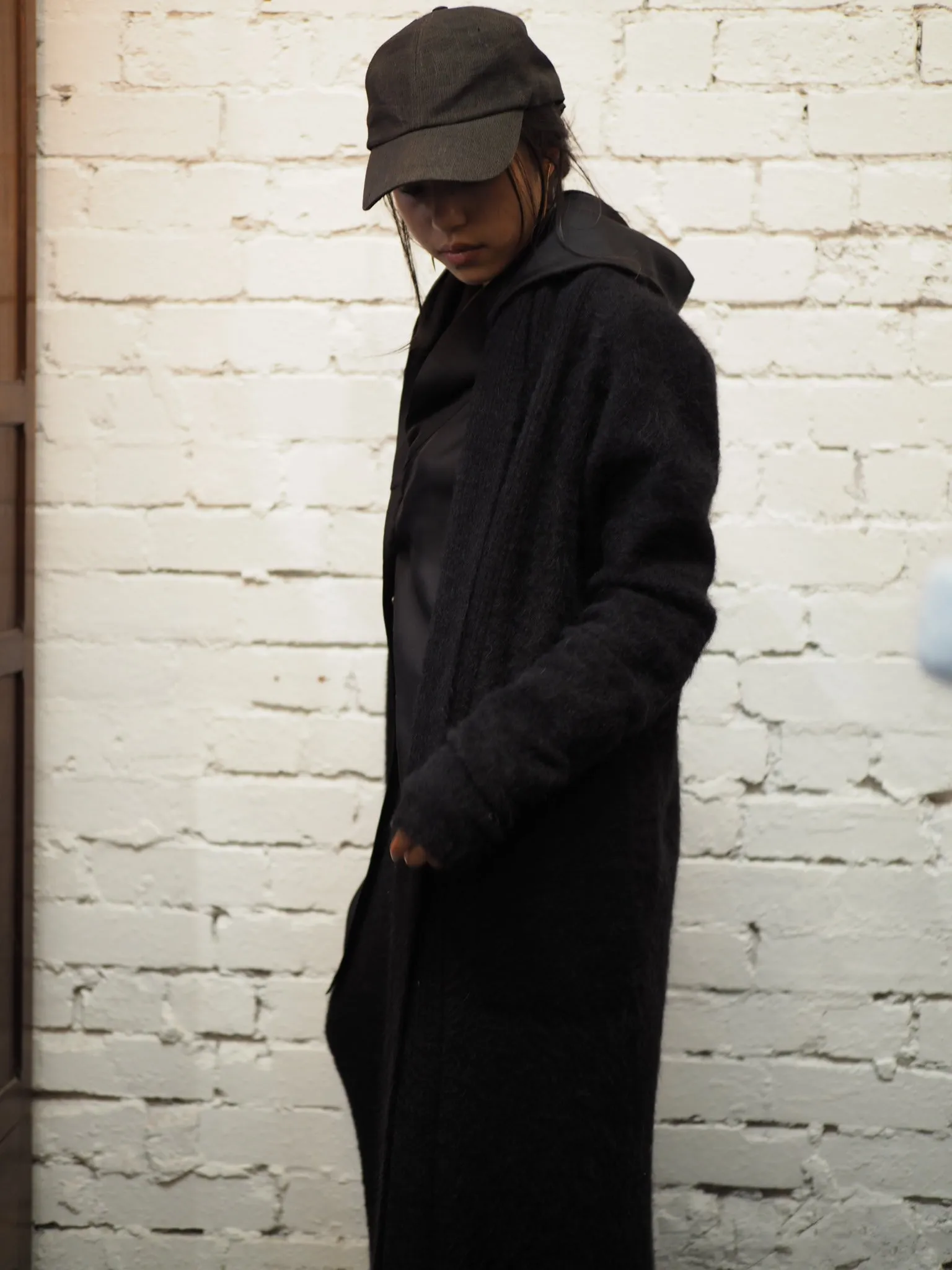 Shawl collar Luxe cardi (Alpaca) -Charcoal