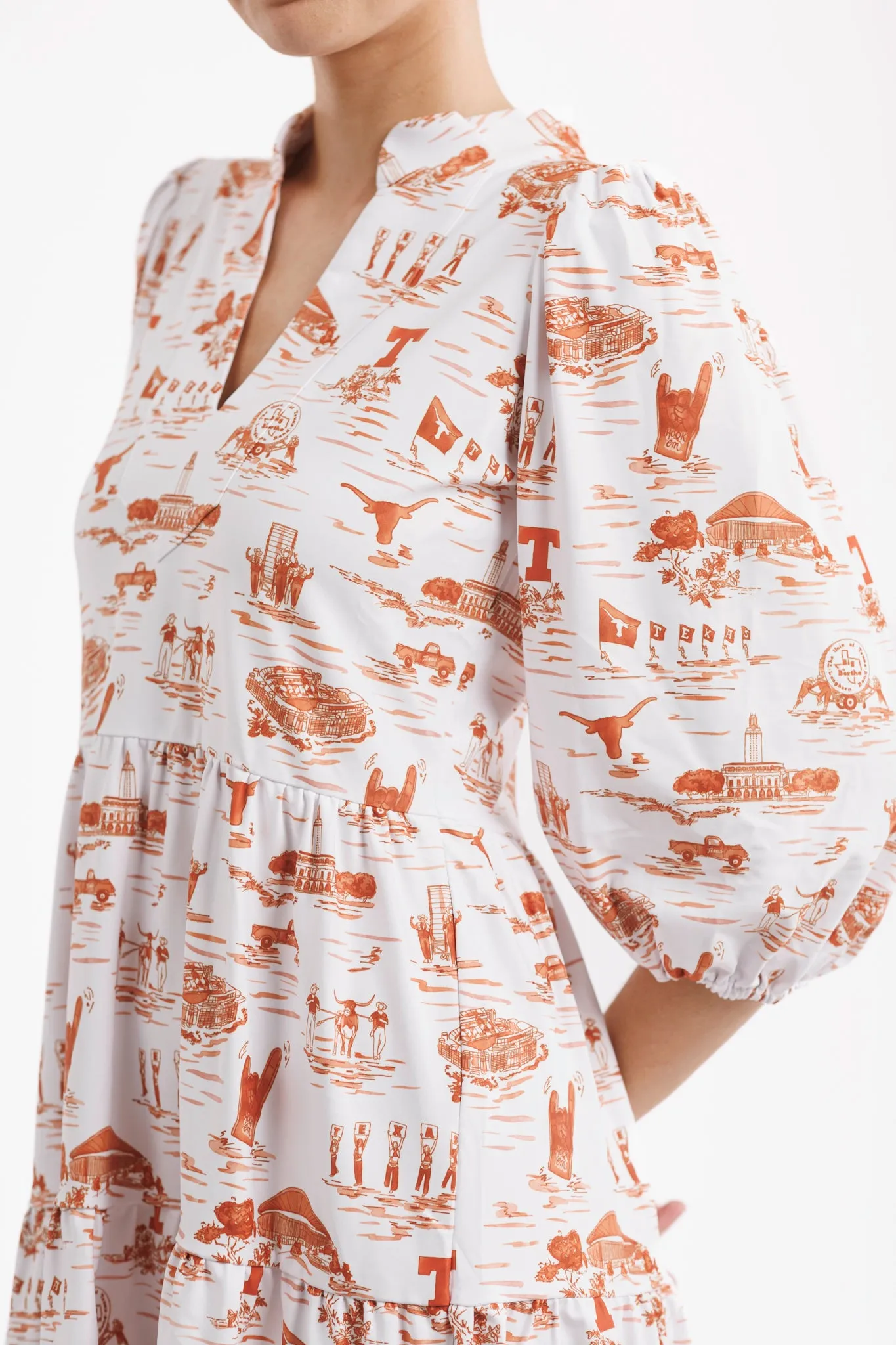 Texas Gameday Toile Tory Dress - Tailgate Collection for Stylish Sports Events