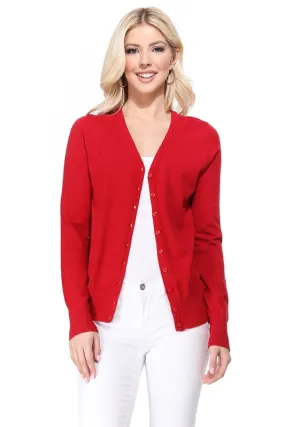 V-Neck Button Down Knit Cardigan Sweater V-Neck Button Down Knit Cardigan Sweater