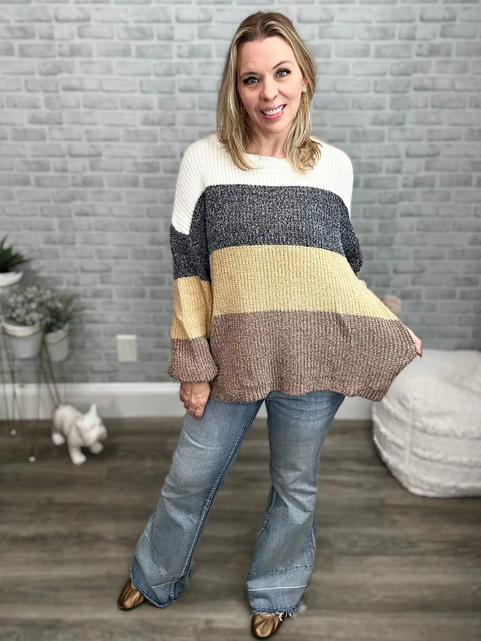 Wide Striped Cozy Knit Sweaters