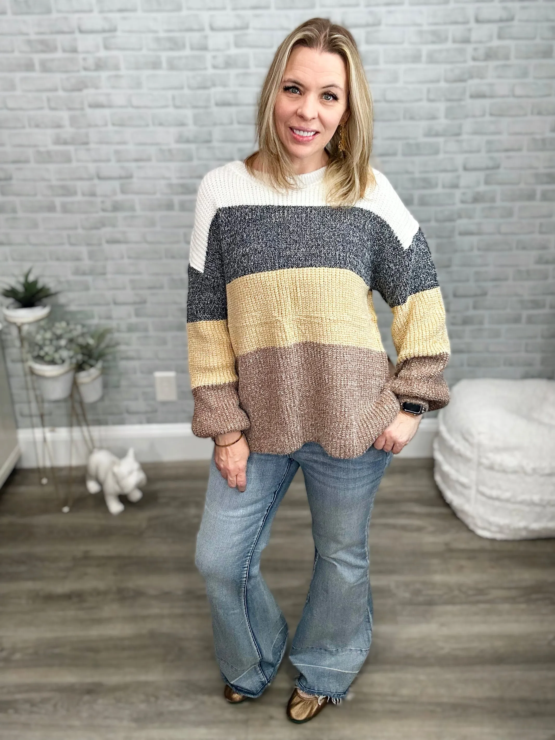 Wide Striped Cozy Knit Sweaters