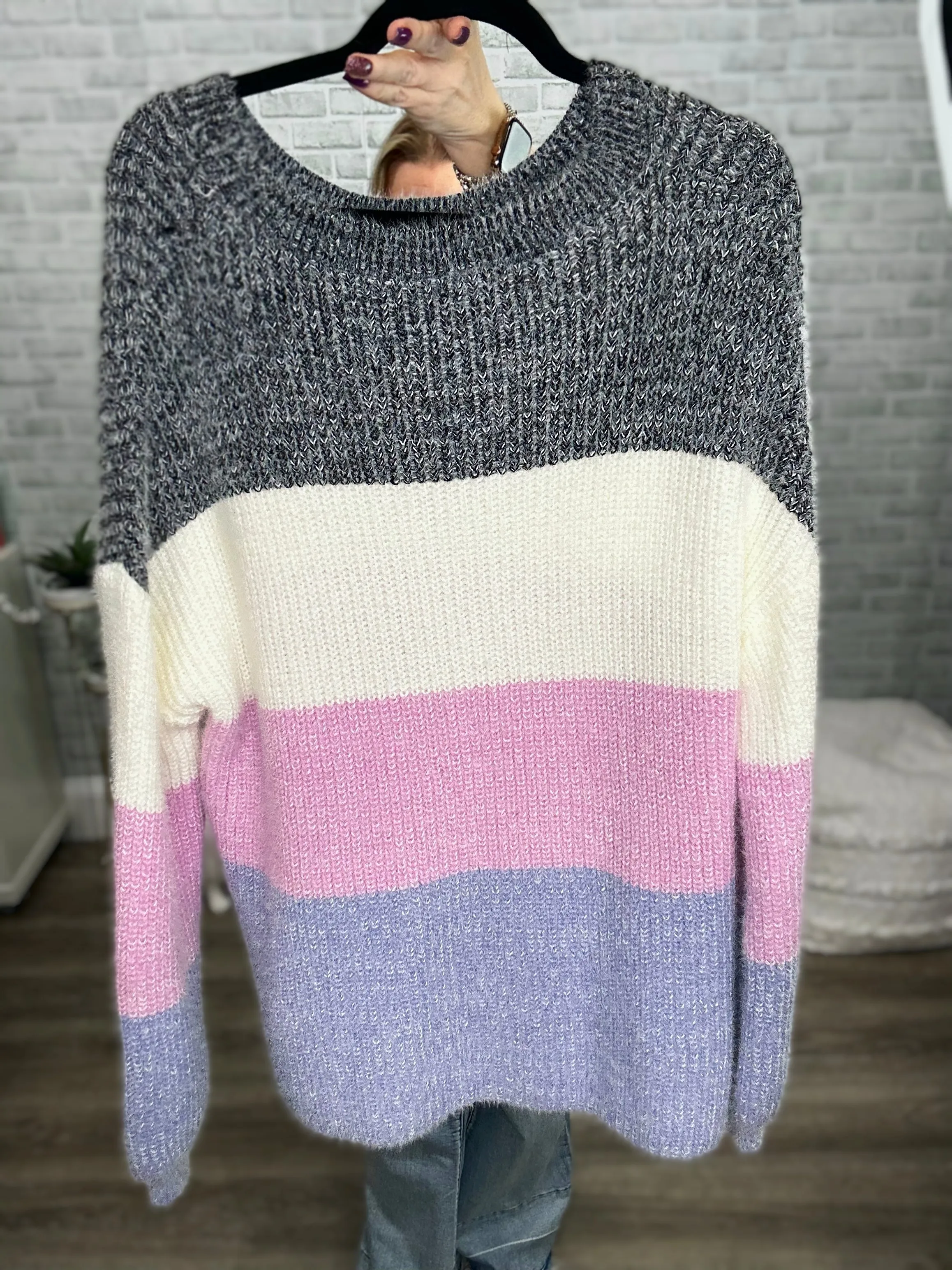 Wide Striped Cozy Knit Sweaters