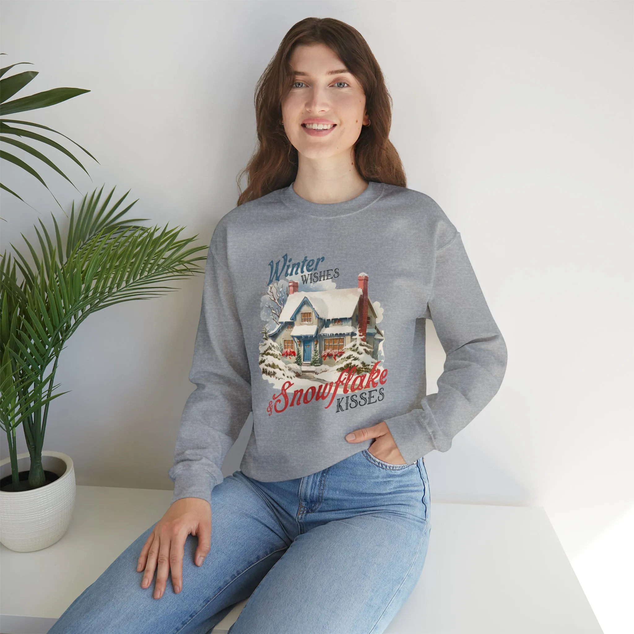 Winter Wishes & Snowflakes Kisses | Crewneck Sweatshirt |