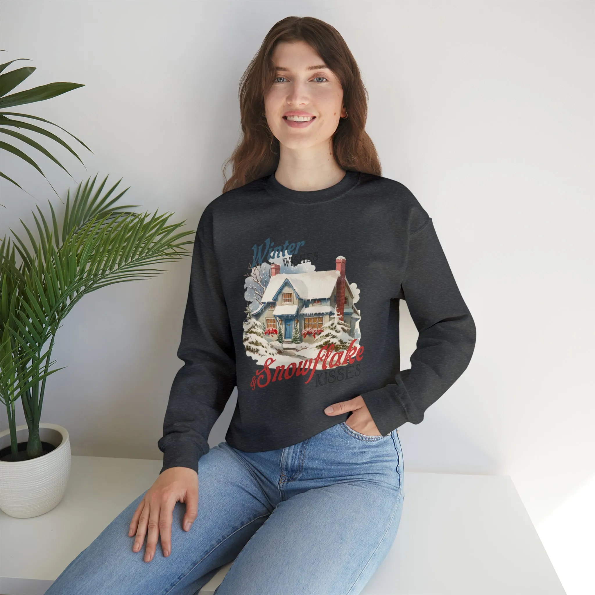 Winter Wishes & Snowflakes Kisses | Crewneck Sweatshirt |