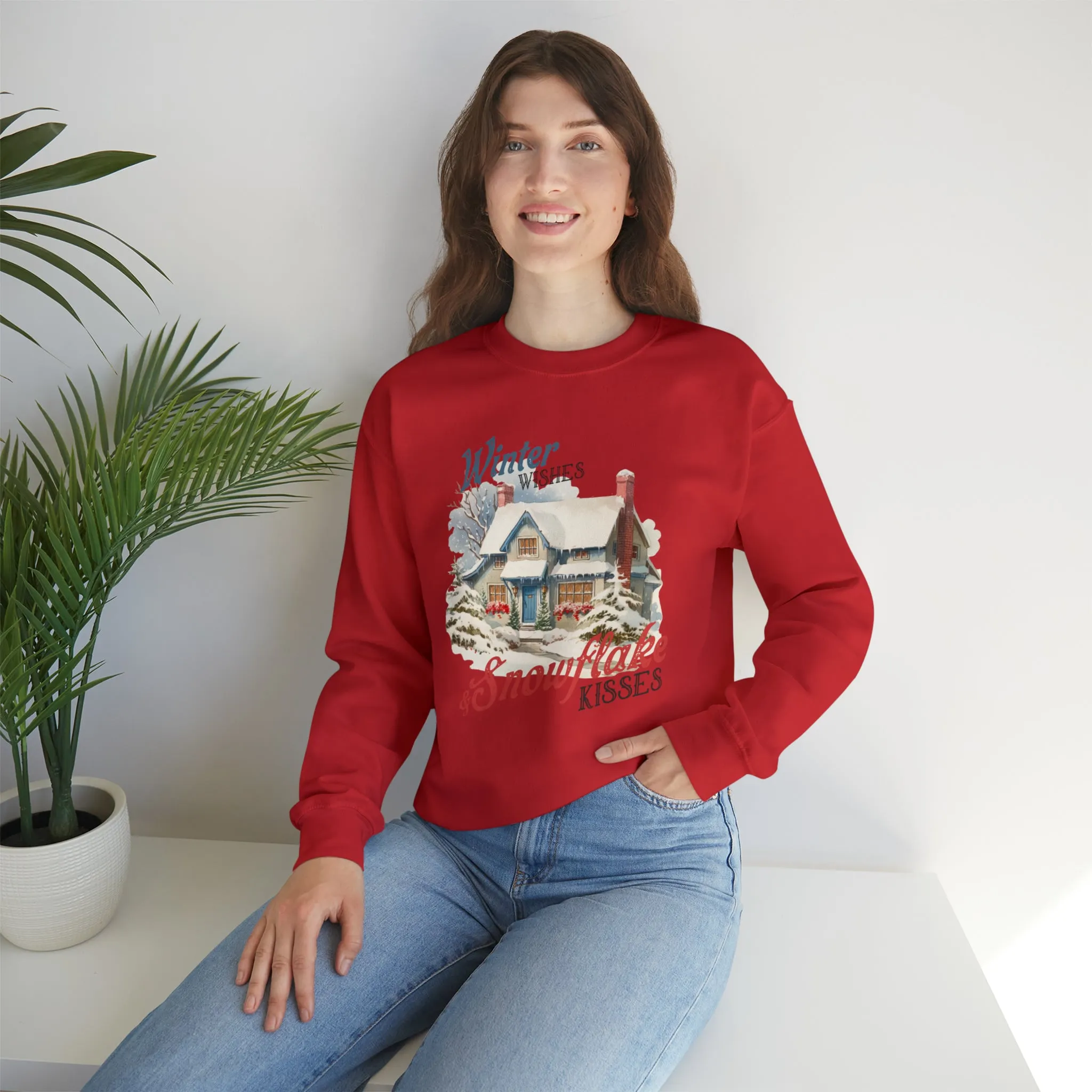 Winter Wishes & Snowflakes Kisses | Crewneck Sweatshirt |